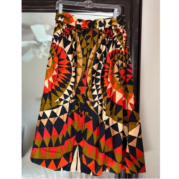 NWT Anthropologie Farm Rio Heart Deco Button Down Midi Skirt - Picture 2 of 3